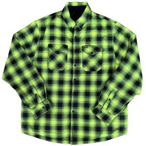 Dixxon Guardian Reversible Flannel Jacket High Vis Green Men's Size XL EUC